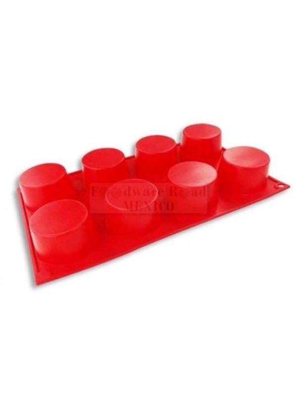 Molde Silicón Cupcake 8 Cavidades Color Rojo