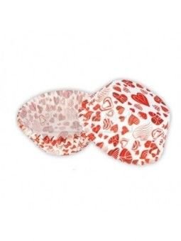 Capacillo Corazones Rojos Tamaño Estándar Ø5.5 Base 100 Pz