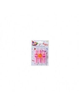 Vela Icono Cupcake Rosa 6Pzs