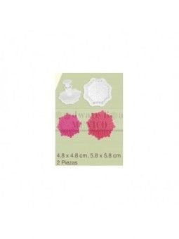 Cortador Fondant Flor Filigrana Eyector 2 Pzs Ø 7.5 y 6cm