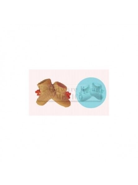 Molde De Silicón Fondant Zapatos Bebé Estambre Ø5.5cm