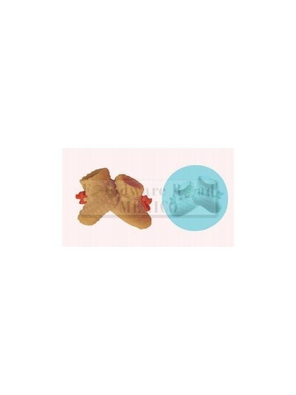 Molde De Silicón Fondant Zapatos Bebé Estambre Ø5.5cm