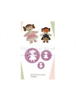 Cortador Fondant Niña 3 Pzs Medidas: 9, 6.5 y 4.3cm Plástico