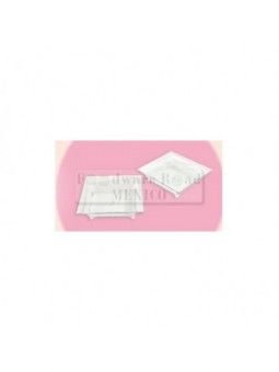 Mini Plato Cuadrado Para Postres 6X6X1.5Cm Transparente 50Pz