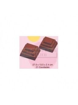 Molde Para Chocolate Policarbonato Piramide 21 Cav 27X13 Cm