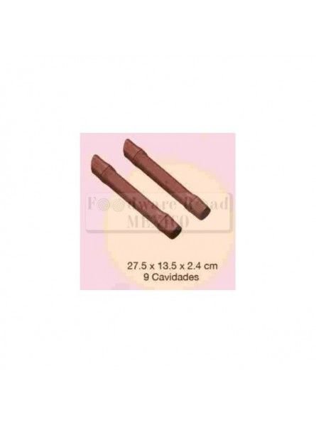 Molde Para Chocolate Policarbonato Bambú 9 Cav 27X13 Cm
