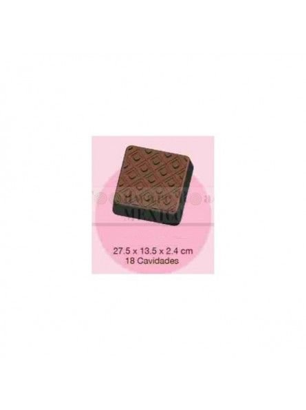 Molde Para Chocolate Policarbonato Cuadro Diamantes 18 Cav27X13Cm