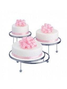 Juego 3 Bases Wilton Metalicas Para Pastel