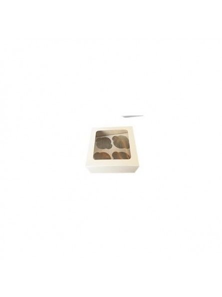 Caja Para Muffin Con Ventana 4 Cavidades 16x16x7cm