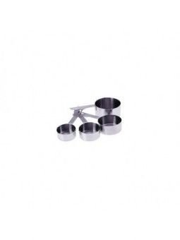 Tazas Medidoras De Acero Inox. 4 Pzs