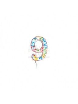 Vela No. 9 Serpetina Con Base Maxi