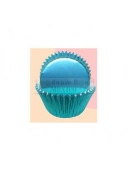 Capacillo Mediano Metalico Aguamarina 50 Pz