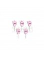 Vela Palillo Pie Baby Shower Rosa 5 Pz