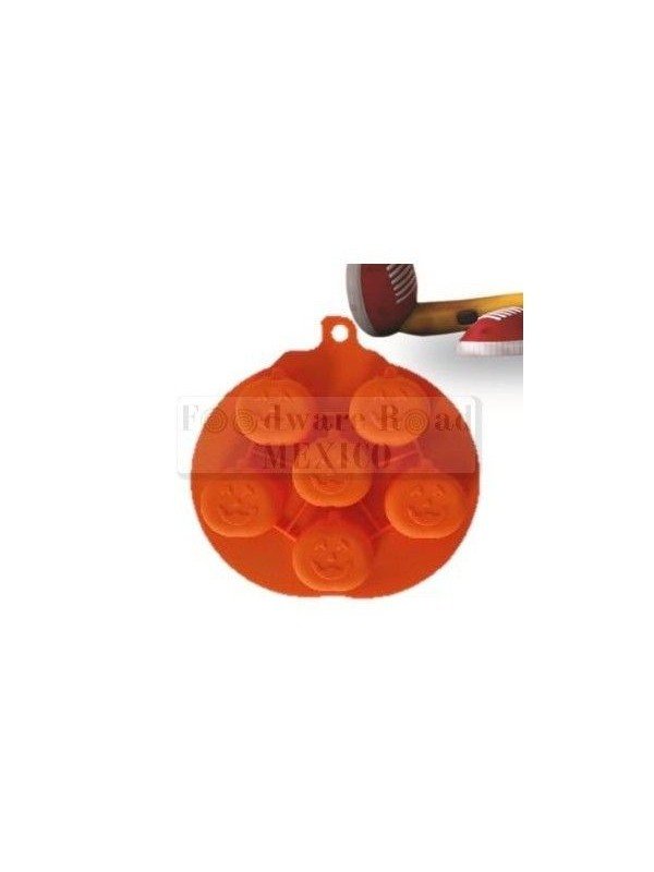 Molde Silicón Para Hornear Halloween Calabaza 6 Cav