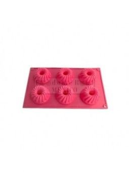 Molde De Silicón Para Hornear Mini Bundt Ø6.7 Cm 6 Cav