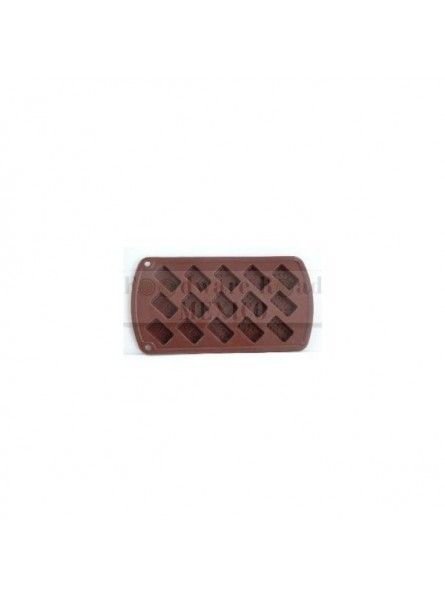 Molde De Silicón Para Chocolate Domino 22X12X1.5 15 Cav