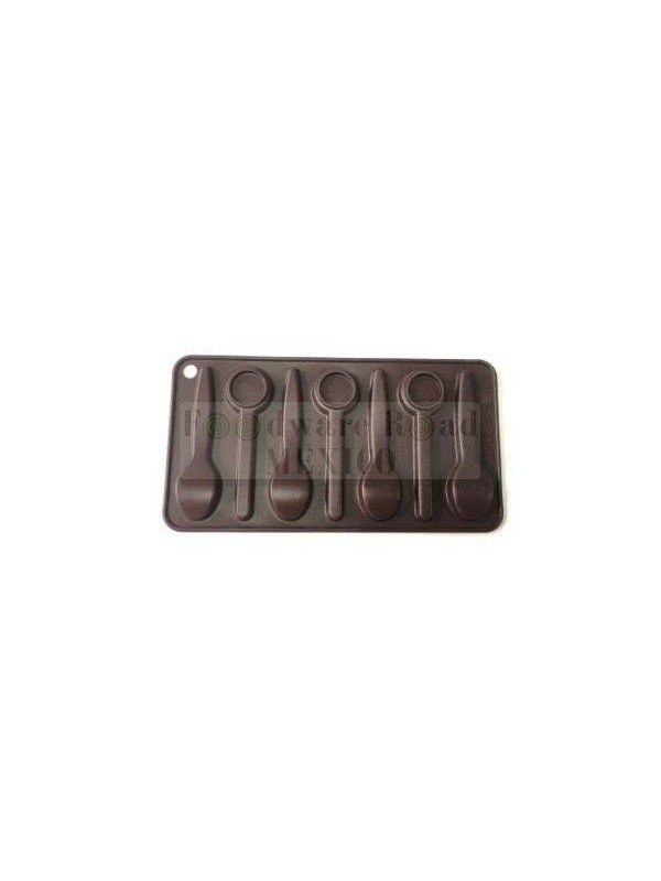 Molde De Silicón Para Chocolate Cucharas 7 Cav 20X10X1 Cm