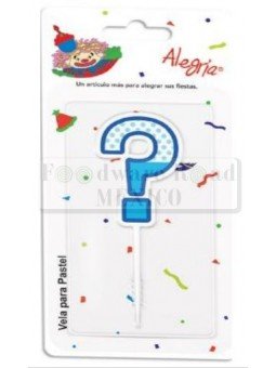 Vela Alegria De Numero Palillo Mini Signo ? Mitad Dots