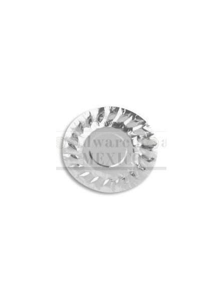 Plato Cartón Redondo Plata Ø10 Cm 12 Pz