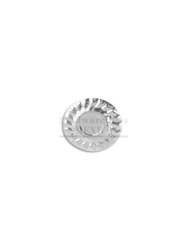 Plato Cartón Redondo Plata Ø10 Cm 12 Pz