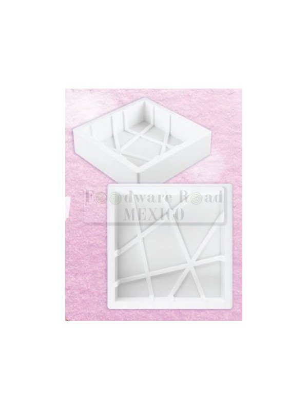 Molde De Silicón Cuadrado Con Rayas Elegantes 19.5X19.5X5 Cm