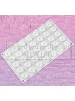 Molde De Silicón Savarín Mini Círculos 35 Cavidades Ø2.6x1.2cm