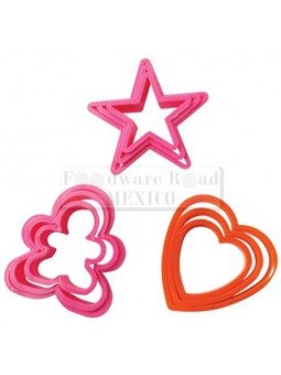 Cortador Para Galleta Muñeco Jengibre, Estrella y Corazón 9 Pzs