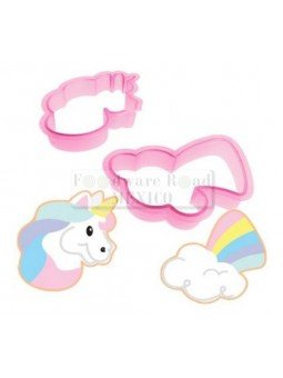 Cortador Galleta Unicornio Y Nube Con Arcoíris 2PZ