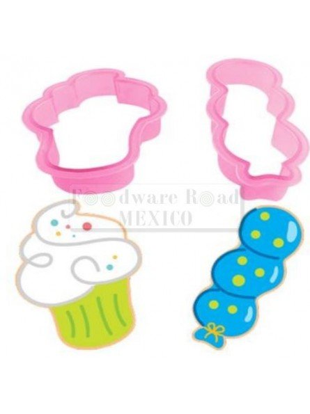 CORTADOR GALLETA PLASTICO CUPCAKE GOLOSINA 2PZ