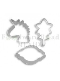 Cortadores Galleta Arcoíris, Unicornio y Paleta 3 Pz