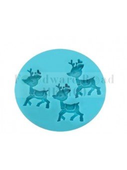 Molde De Silicón Fondant Navideño: Renos Ø5.5cm