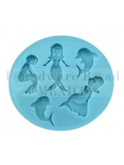 Molde De Silicón Fondant Sirenitas Ø7.5Cm