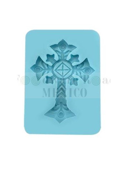 Molde De Silicón Fondant Cruz Estilo Barroco 6X9X1 Cm