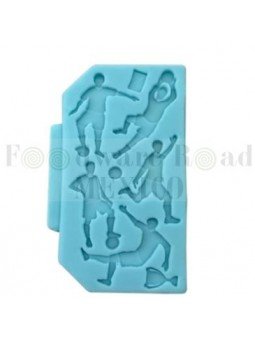 Molde De Silicón Fondant Futbol Jugadores 11X5.5cm