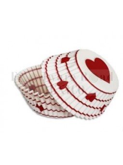 Capacillo Blanco Con Corazones y Líneas Tamaño Estándar Ø5.5 Base 100 Pz
