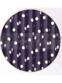 Popote Papel Decorado Navy Dot Blanco 12Pz