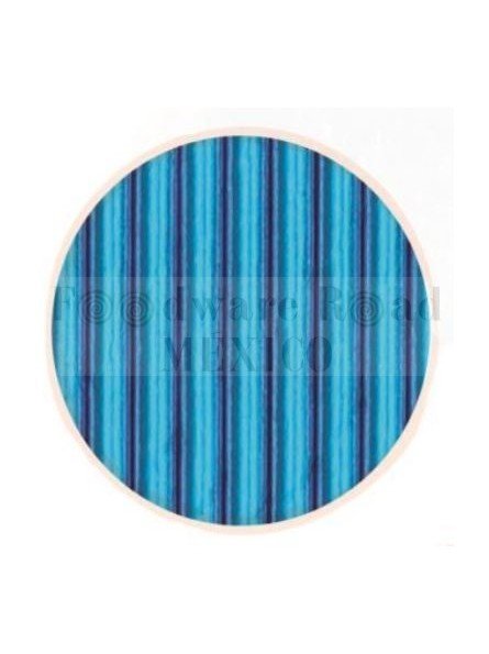 Popote Papel Decorado Azul Metalico 12Pz