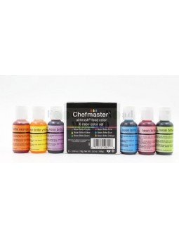 Colores Para Aerógrafo Neon Para Alimentos 6 Pz 0.64Oz 18G Cada Bote