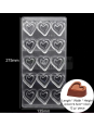 Molde Chocolate Corazón Relieve Bajo 15 Cavidades Plástico Compacto