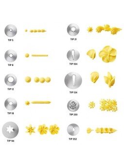 Juego de 10 Duyas Wilton + 10 Mangas Desechables No. 12