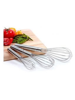 Juego de 3 Batidores de Acero Inoxidable 7 Alambres