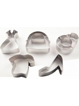 Cortadores Galleta: Bolsa, Vestido, Tacón, Anillo Y Blusa 5 Pzs