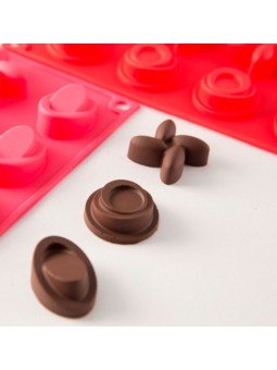 Molde De Silicón Rehilete, Pastelitos, Botón  15 Cav 4x4.5cm