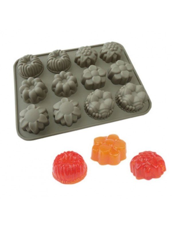 Molde De Silicón Flores 12 Cavidades Ø4cm