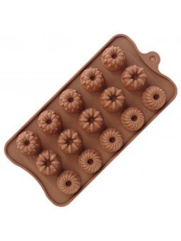 Molde Para Chocolate De Silicón Roscas: Espiral, Bundt y Fruit Cake 15 Cav