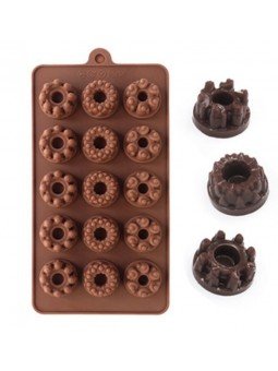 Molde Para Chocolate De Silicón Roscas Castillos 15 Cav 23x11cm