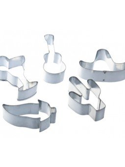 Cortadores De Galleta: Cactus, Sombrero, Chile, Margarita y Guitarra 5 Pzs