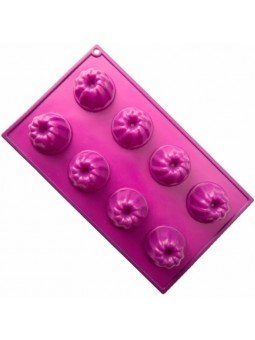 Molde De Silicón Mini Rosca Bundt  8 Cavidades Ø5x3.5cm