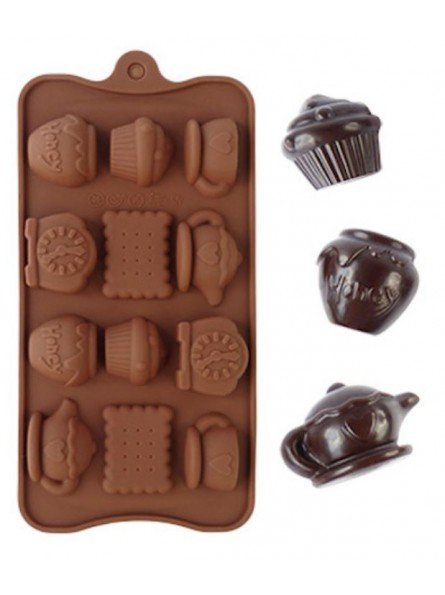 Molde De Silicón Para Chocolate: Galleta, Cupcake, Jarrón De Miel 22x10cm