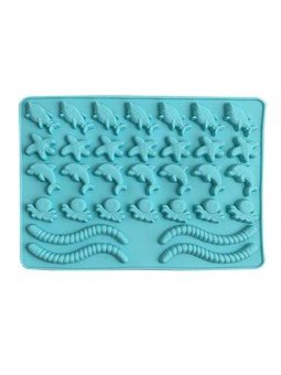 Molde De Silicón Para Chocolate Animales Marinos 22x16cm